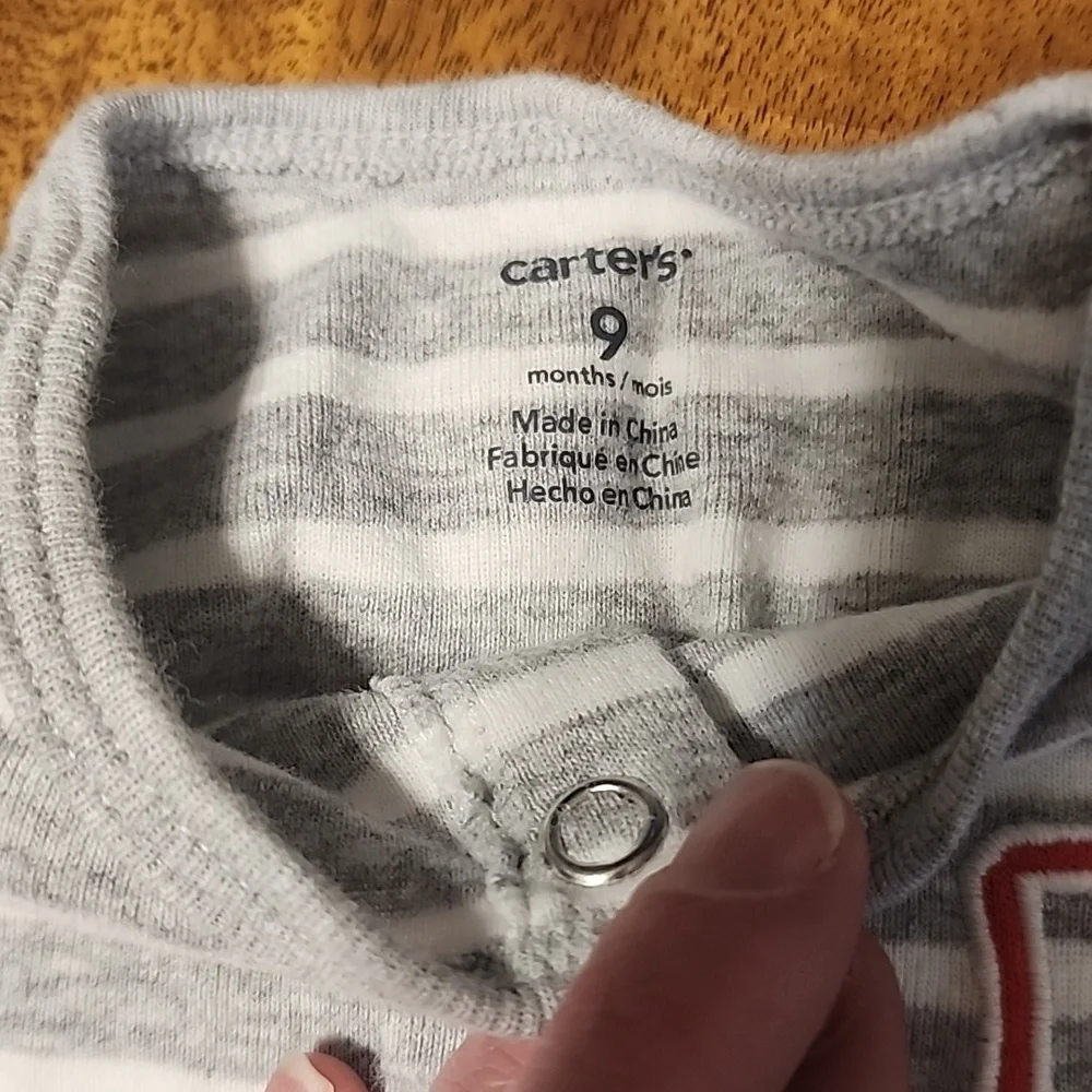 CARTERS DASDY'S TWAM BASEBALL ONEPIECE SHORTS OUTFIT SZ 9 MONTHS